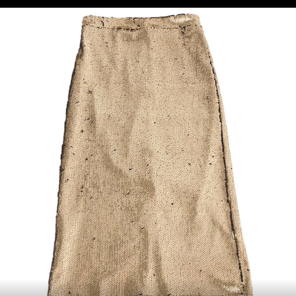 House of Harlow Gold Sequin Skirt
